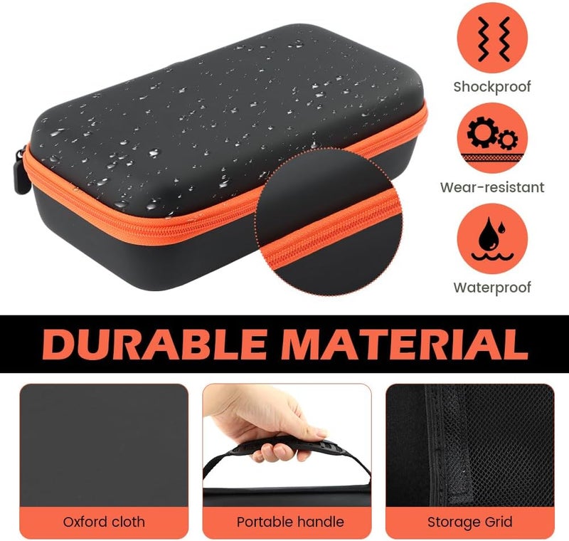 Ranjaner Wireless Microphone Case, Portable Handheld Dual Mic Storage Box for Singing or Karaoke, Microphone Travel Organizer for Receivers, Adapters, AA Batteries(STYLE:Hook and Loop Fastener) - Image 3